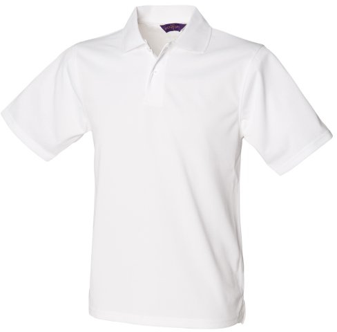 Henbury Mens Coolplus® Pique Polo Shirt (4XL) (White)