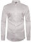 Dominic Stefano Men's Shirts Button Down Luxury Smart Plain Satin Shiny Regular Fit Tops Long Sleeve Party Casual Fancy Formal Men's Dress Shite Shirts 422 (L, White)
