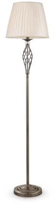 Maytoni Stehleuchte Grace 1 x E14, 40 W – Vintage Stehlampe mit plissiertem Organza-Lampenschirm Beige & Kristalldetail – Standleuchte für Wohnzimmer, Schlafzimmer, Esszimmer