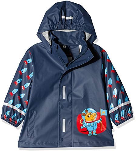 Playshoes Regenjacke Unisex Kinder Wind- und wasserdicht Regenmantel Regenbekleidung, Die Maus Weltraum, 128