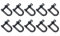Mini Skater Black U Shape Buckle Heavy Duty D Ring Lock Bow Shackle Wire Rope Fastener Hardware Accessories, 10Pcs