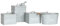 Harbour Housewares Kitchen Utility Canisters - 4pc - Grey - Steel Vintage Industrial Under Sink Storage Caddy Cupboard Organiser for Laundry Powder, Washing Tablets, Dishwasher Tablets and Pegs