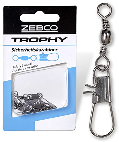 Zebco Qualitäts Trophy Sicherheitswirbel Angelzubehör Wirbel Angeln Kleinteile Angel Zubehör, Diverse, Gr.: 10 L: 32mm 14kg / 10 Stück