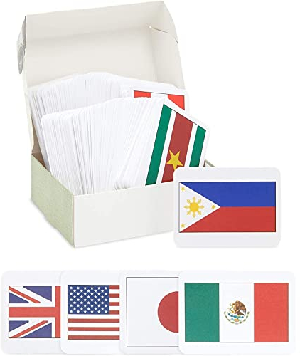 205 Countries of The World Flags Flash Cards for Kids, Country, Continent, Capitals, Geography, Education (2.5 x 3.5 in)
