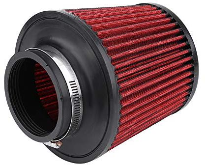 Ymiko Filtro Aria Universale per Auto Ingresso Aria ad Alto Flusso Presa d'Aria Filtro Aria Cono Rotondo Filtro Aria Motore Clamp-On(76mm)