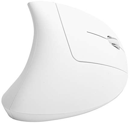 USB Ratón Vertical Inalámbrico Recargable para Ordenadores, Mouse Vertical Portátil Universal para Juegos, 800 1200 1600 2400 DPI Ajustable Mouse, Compatible con Windows XP /7/ 8/ 10 IOS X (blanco)