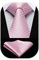 HISDERN Cravatte Rosa uomo da matrimonio e Fazzoletto Cravatte fantasia plaid elegante classica business cravatta set