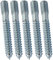 AERZETIX - C44772 - Lot de 5 vis à double filetage - goujon - patte à vis - métal/bois avec ou sans cheville - Ø10x80mm - en acier zingué - couleur argent