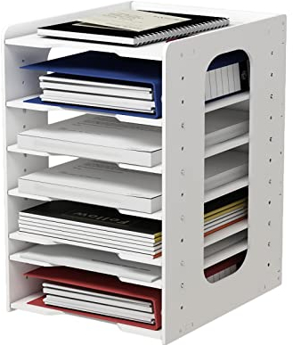 eascity Dokumentenablage A4 Beweglich Briefablage Ablagefächer PVC Schreibtisch Datei Organizer Papierablage Aktenaufbewahrung Ablagesystem Dokumentenhalter für Büro Arbeitszimmer Schule (7 Ebenen)