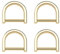 EMSea D-Ringe zum Einschrauben, winzige D-Ringe, Schäkel, Hufeisenform, D-Ring für Bastelarbeiten, Lederhandwerk, Zubehör, Schlüsselanhänger, Geldbörse, Tasche, Reparatur, Hellgold, 4 Stück,