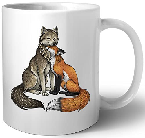 Amitié loup et renard Céramique Tasse Mug