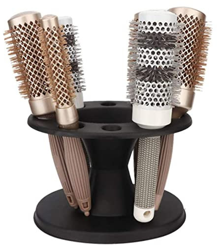 ApoFly Hair Comb & Brush Storage Rack - Stand Cosmetic Brush Organiser for Salon & Barber Shop - Black