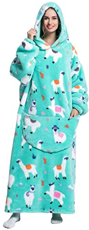 Shamdon Home Collection Lange Hoodie Decke für Damen Herren, Tragbare Decke mit Ärmeln und Kapuze, Erwachsene Oversized XXL Riesen Übergroßer Warm Deckenpullover