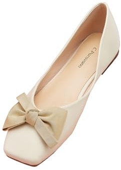 C.Paravano Damen Schuhe Ballerinas Damen Flache Schuhe Für Damen Ballerinas Damen Elegant (Weiß,39)