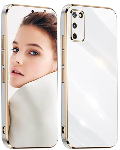 ATISIJIE Hülle für Samsung Galaxy S20 FE Handyhülle Original, Ultradünn Galvanisiertes Weiches Kieselgel Kratzfeste TPU Handyhülle, Einfaches Stilvoll Shiny Schutzhülle Cover Case Weiß