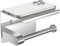 AZOMKER Portarrollos Papel Higienico, Portarrollos Escobillero, Porta Rollos de Papel Higienico, Accesorios Baño sin Taladro, Adhesivo 3M/Fijación por Tornillo (Plata)