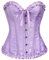 Corsetto in pizzo multicolore sexy seno, mantiene vita, corsetto stretto, pancia, ossa di gomma, innescato, body modellante abbigliamento a compressione liposuzione, Lilla, M