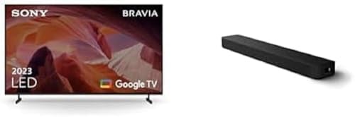 Sony BRAVIA, KD-65X80L, LED, 4K HDR, Google TV, ECO PACK, BRAVIA CORE, Flush Surface Design, Modello 2023 + HT-S2000 Soundbar Dolby Atmos a 3.1 canali