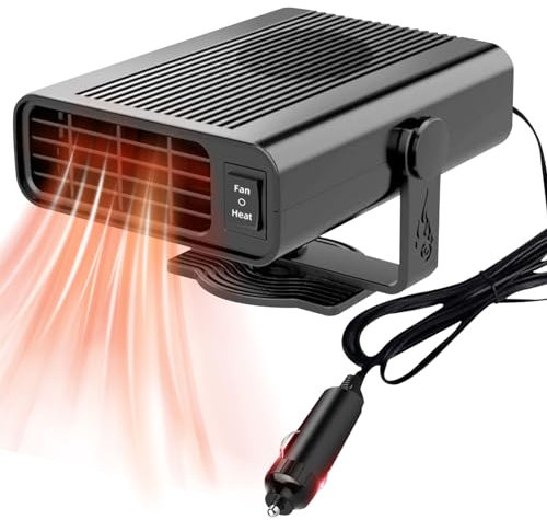 Funmo Autoheizung, 12V 150W tragbare Auto Heizung Anti Beschlag, 2-in-1 Heizung Kühlung Mini-Auto-Heizung, Heizung Für Auto Windschutzscheibe Demister, Zigarettenanzünder