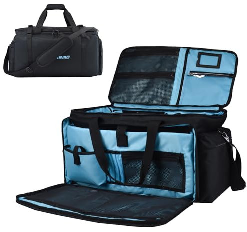 TVDARMO DJ Equipment Cable Bag - Gig Bag with Detachable Padded Bottom and 8 Dividers - Case for Musical Accessories, Cords, Gear, Sound Equipment