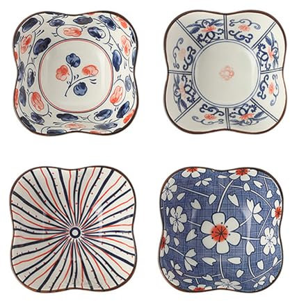 Soulnioi Dip-Schüsseln, japanischer Stil, Keramik-Gewürzschale, Mini-Sauce, Gewürzschalen, Dessert-, Snack-Schalen, Mehrzweck-Schalen, Set A
