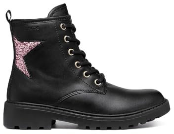 Geox J Casey Girl G, Stivale alla Caviglia, Black Lt Rose, 40 EU