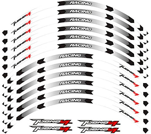 YESKIT Modifizierte dekorative Aufkleber Motorrad-Rad-Aufkleber, Reflektierender Aufkleber Für Aprilia Tuono V4 1100 RR Factory Tuono V4 R APRC Tuono V4 R ABS (Color : C)