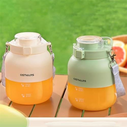 (White) Ostmars Blender, Ostmars Portable Blender, Ostmars Blender Cup, Electric Juicer Mini Portable Blender, Dual-Use Water Bottle with Straw for Outdoor Sports, With Strap