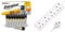 Energizer AAA Batteries, Alkaline Power, 24 Pack, Triple A Battery Pack & DESIRETECH White Electric Extension Lead 4 Gang 2 Metre | 2m Long Cable