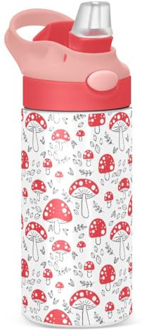 Botella de agua para niños con pajilla, aislada de acero inoxidable, 350 ml, a prueba de fugas, botella de agua fría y caliente