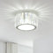 FORCOSO Kristall Deckenleuchte 3 Flammig, Kronleuchter Chrom mit Metall Rund Rahmen Lampenschirm, Sockel G9 Deckenlampe, Moderne Ceiling Light Lampe für Schlafzimmer Wohnzimmer Flur Küche ø22cm
