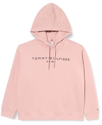 Tommy Hilfiger Damen Hoodie Corp Logo mit Kapuze, Rosa (Foggy Pink), 46