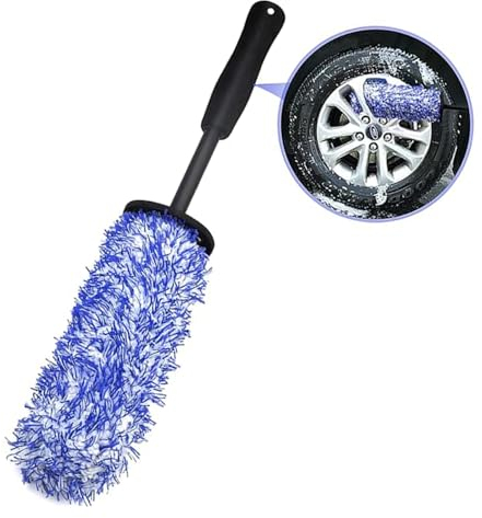 Roysmart Brosse pour jantes en aluminium, en microfibre, élimine la saleté tenace sans effort, nettoyage professionnel de voiture, pour tous les types de jantes (bleu)