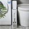 Pop Up Bathroom Bin - 4.5L Plastic Bin with Lid, Toilet Brush, Dog Proof - White