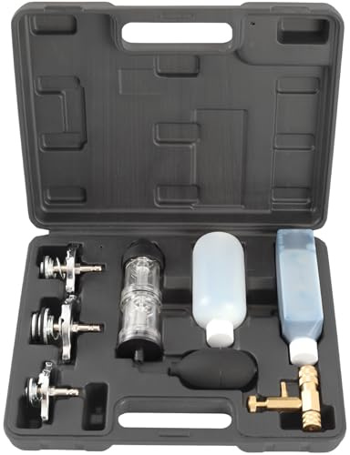 TECPO Kit de test de joint de culasse pour détection de fuite de CO2 universel pour voiture et moto - Dioxyde de carbone - Système de test de fuite d'eau de refroidissement