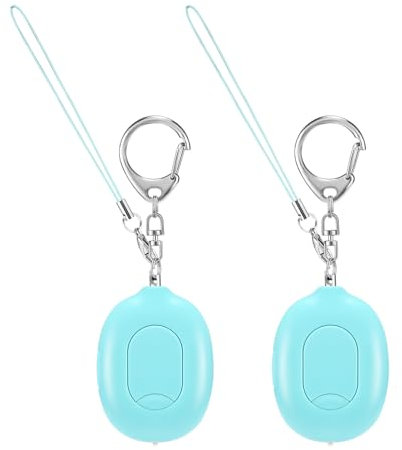 Door Stop Alarm When Opened, Travel Hotel Door Handle Alarm, Luggage Anti-Theft, 3-in-1 Personal Safety Alarm with Vibration Detection Sensor, 130dB Siren and Strobe Light, Window Stopper Aqua Pack 2