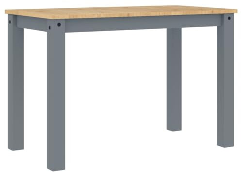 HETFTJN Konferenztisch Kitchen Table Couchtische Beistelltisch Hoch - Esstisch Panama Grau 117x60x75 cm Massivholz Kiefer für Küche Garten Campingplatz Balkon