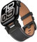 ALFARAY Leder Armband Kompatibel mit Apple Watch Ultra 1 2 Armband 49mm, 25mm Breites Band mit Edelstahlanschluss für iWatch Series 10 46mm 9 8 7 45mm SE 6 5 4 44mm 3 2 1 42mm, Schwarz/Schwarz