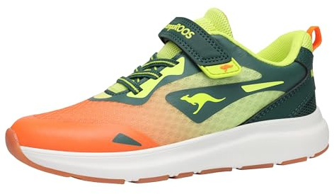 Kangaroos Unisex Kinder Kb-Pang Ev Sneaker, Deep Emeraldt Solar Orange, 36 EU