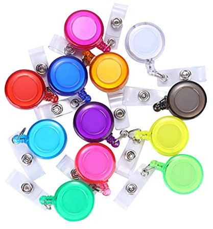 Badge D'identification Rétractable En Plastique Coloré Forme Ronde Qualité Supérieure Idéal Pour Porte-étiquette Nom Carte-clé Clip En Métal Couleur Aléatoire