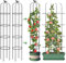 MQUPIN Treillis de Jardin pour Plantes Grimpantes,187CM Noir Tour Jardin Obélisque Treillis Métal Antirouille Plante Pot Support Escalade pour Intérieur Extérieur Fleurs Légumes Fruits(2 Pièces)