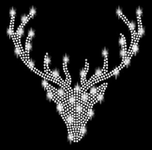 Hirsch Geweih Strass Bügelbild 1 Hotfix Applikation