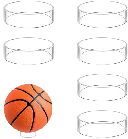 Acryl Ballhalter, 6 Stück Kunststoff Kugelständer, Rundring Ballständer, Ballhalterung für Basketball, Volleyball und Fußball