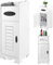 CROWNSHOP Bathroom Storage Unit Bathroom Floor Cabinet Small Corner Floor Cabinet Floor Standing with Doors and Tissue Holder 55x21x21CM