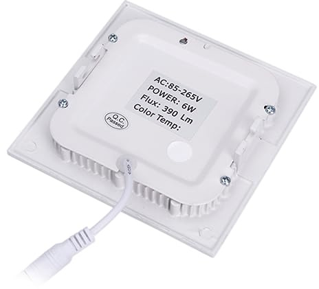 POPETPOP 6W Led-Panel-Lampe Quadratisch Warmweiß 3000-3500K 480Lm Ac 90-265V Deckenleuchte Für Flur Küche Wohnzimmer Büro Abstellraum