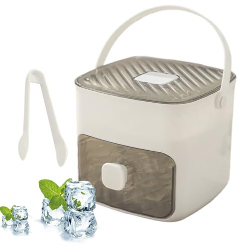 Bac à glaçons, boîte à glace pour congélateur - Seau à glace double couche de grande capacité - Moules et plateaux de cube, refroidisseurs de camping pour aliments pour utilisateurs de domes