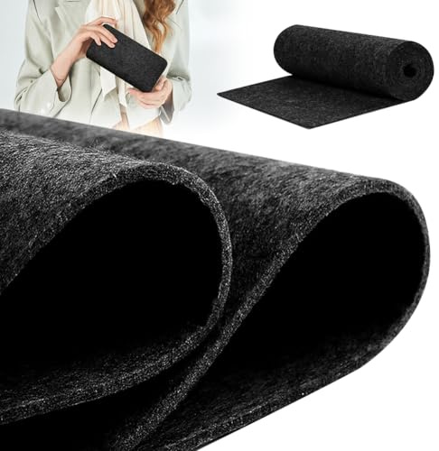 LUPATDY Rouleau de Feutre Noir 40 cm x 250 cm, Tissu en Feutre 3mm D'épaisseur, Feutrine Loisir Creatif pour Bricolage, Sac de Rangement, Tissu en Felt pour Travaux Manuels, Décoration