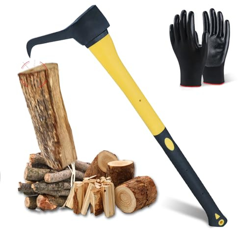 BQHRJG Sappie Forst 68 cm – Sapi Forst zur Ziehung oder Erheben und Verschieben von Holz. Handsappie mit Stahlkopf und TPR-Griff, Sapie kommt mit einem Paar Handschuhen