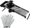 Professional Mandolin Vegetable Slicer, Adjustable Vegetable Cutter with Safety Gloves, Stainless Steel Food Slicer, Multifunctional Vegetable Chopper Grater Julienne for Potato, Salad, Onion, Fruits