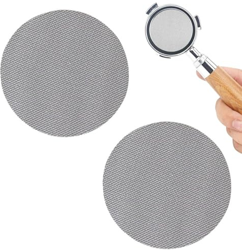 JFangZHZH Pantalla de Disco,2 Piezas Tamiz de Café Espresso de 51 mm,tamiz de Disco de café,Filtro café Filtro Reutilizable de Disco,para Espresso portafilter (1.7 mm de Espesor,150 µm)
